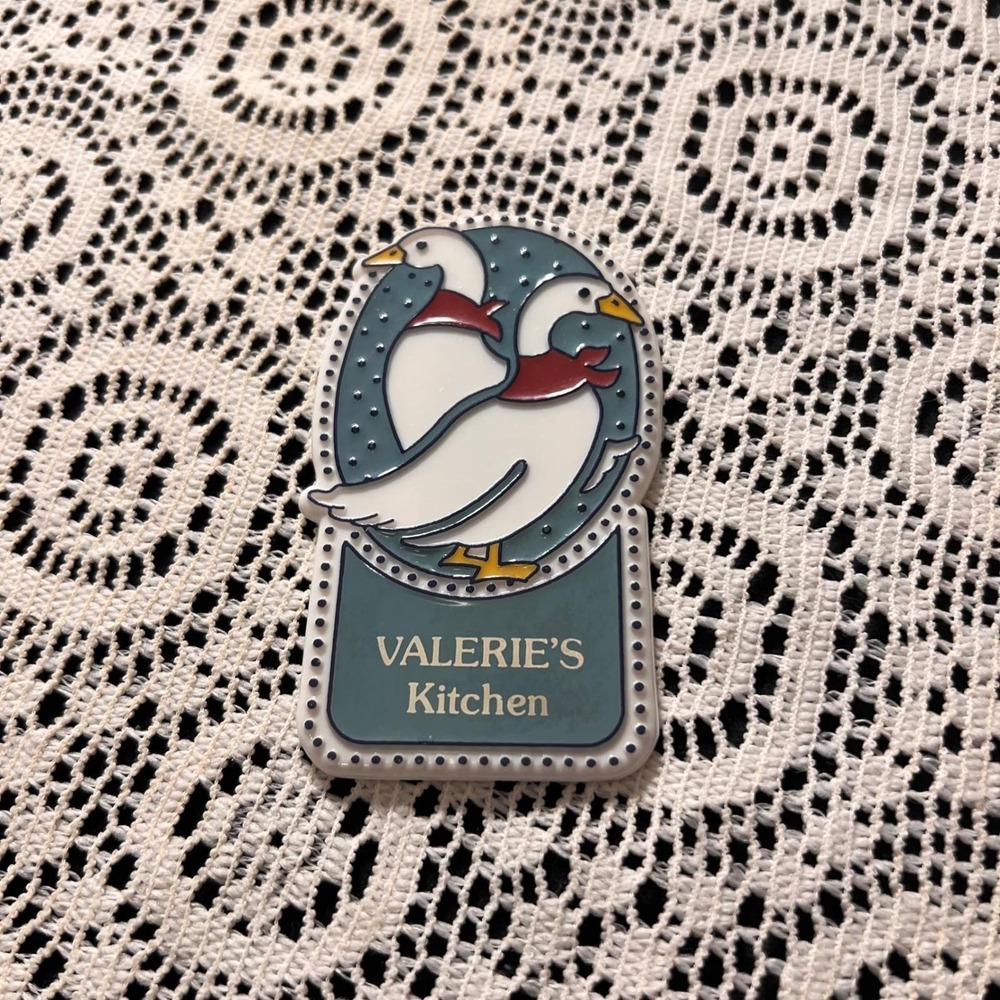 Vintage Personalized Kitchen Magnet | Valerie | Cottage Country Geese